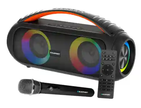  Blaupunkt Atomik BB50, 50 watts Wireless Bluetooth Party Speaker & Karaoke with Mic (Black)